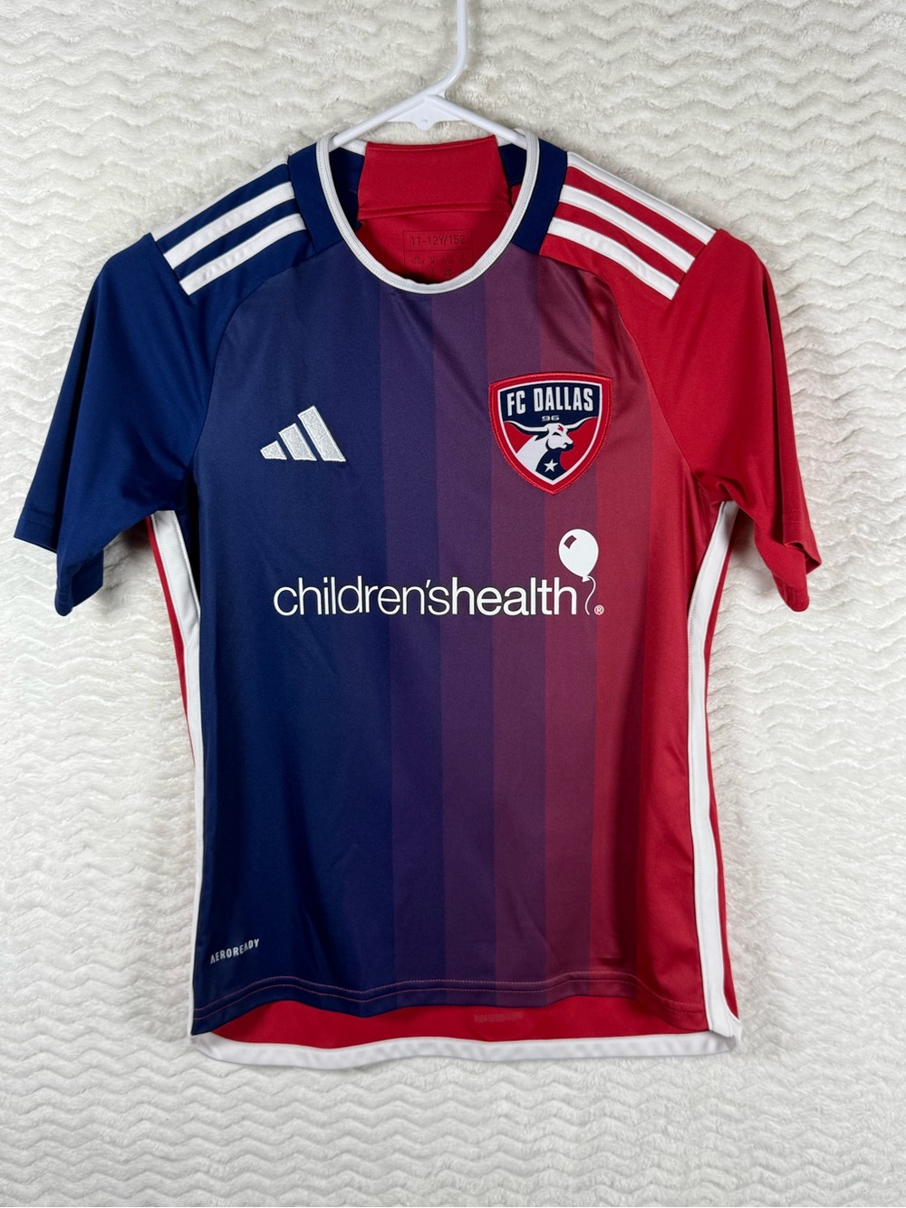 adidas FC Dallas Kids Navy & Red Striped Soccer Jersey